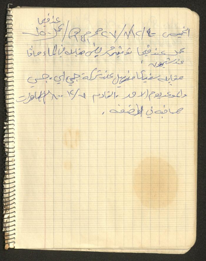 يوميات محمود خريشة، ذنابة- طولكرم، 1980