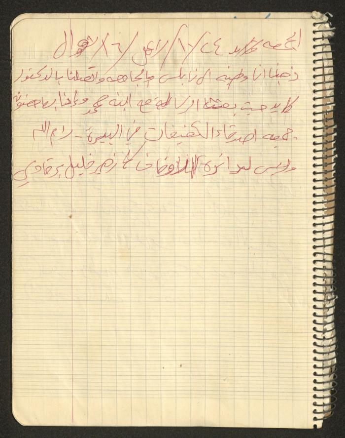 يوميات محمود خريشة، ذنابة- طولكرم، 1980