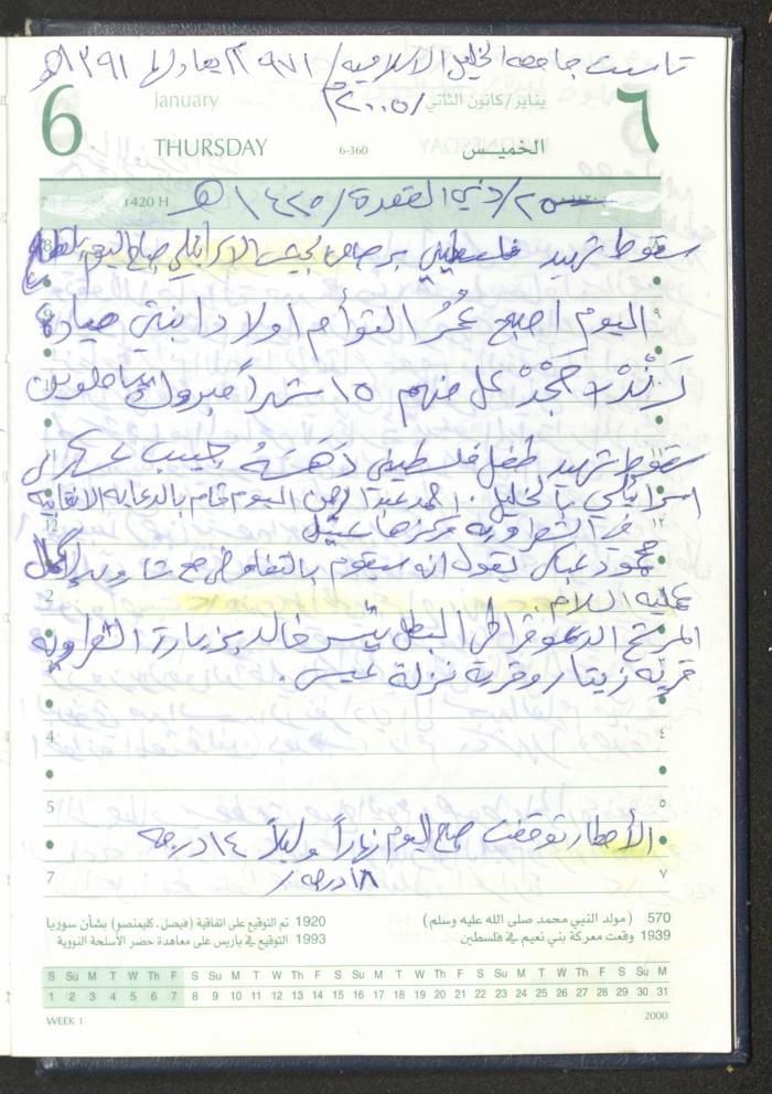 Mahmoud Khreisheh Diaries, Thinnaba- Tulkarm, 2005 