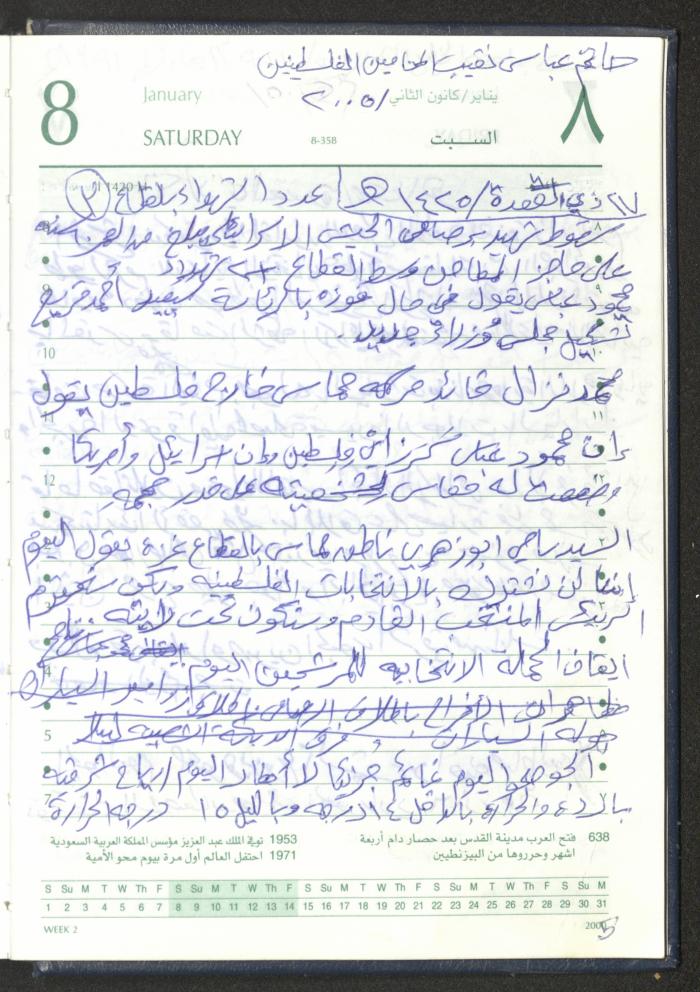 Mahmoud Khreisheh Diaries, Thinnaba- Tulkarm, 2005 