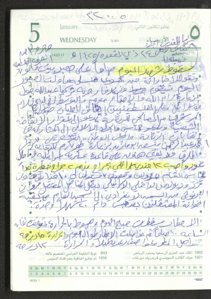 Mahmoud Khreisheh Diaries, Thinnaba- Tulkarm, 2005 