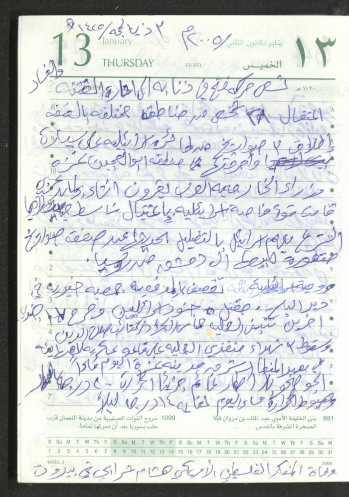 Mahmoud Khreisheh Diaries, Thinnaba- Tulkarm, 2005 