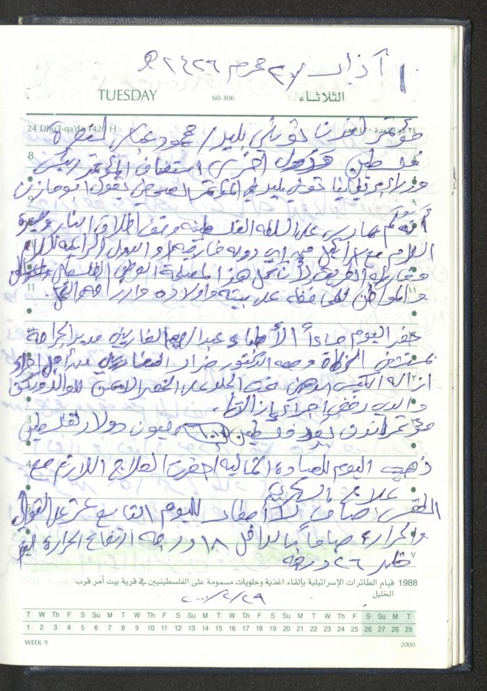 Mahmoud Khreisheh Diaries, Thinnaba- Tulkarm, 2005 