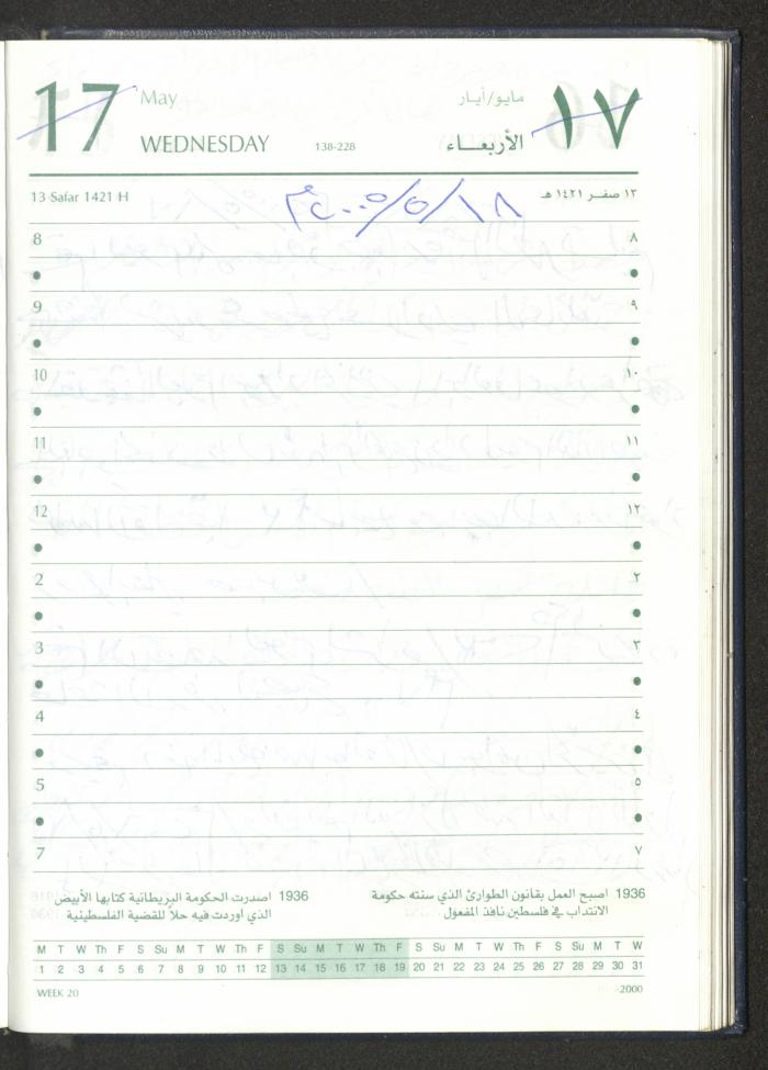 Mahmoud Khreisheh Diaries, Thinnaba- Tulkarm, 2005 