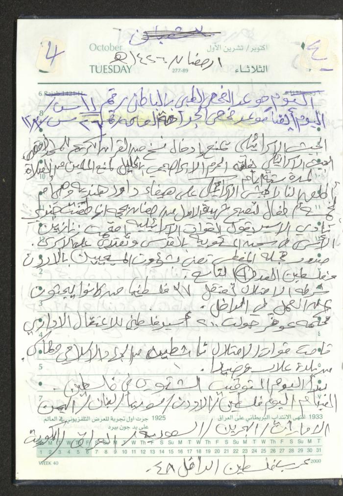 Mahmoud Khreisheh Diaries, Thinnaba- Tulkarm, 2005 
