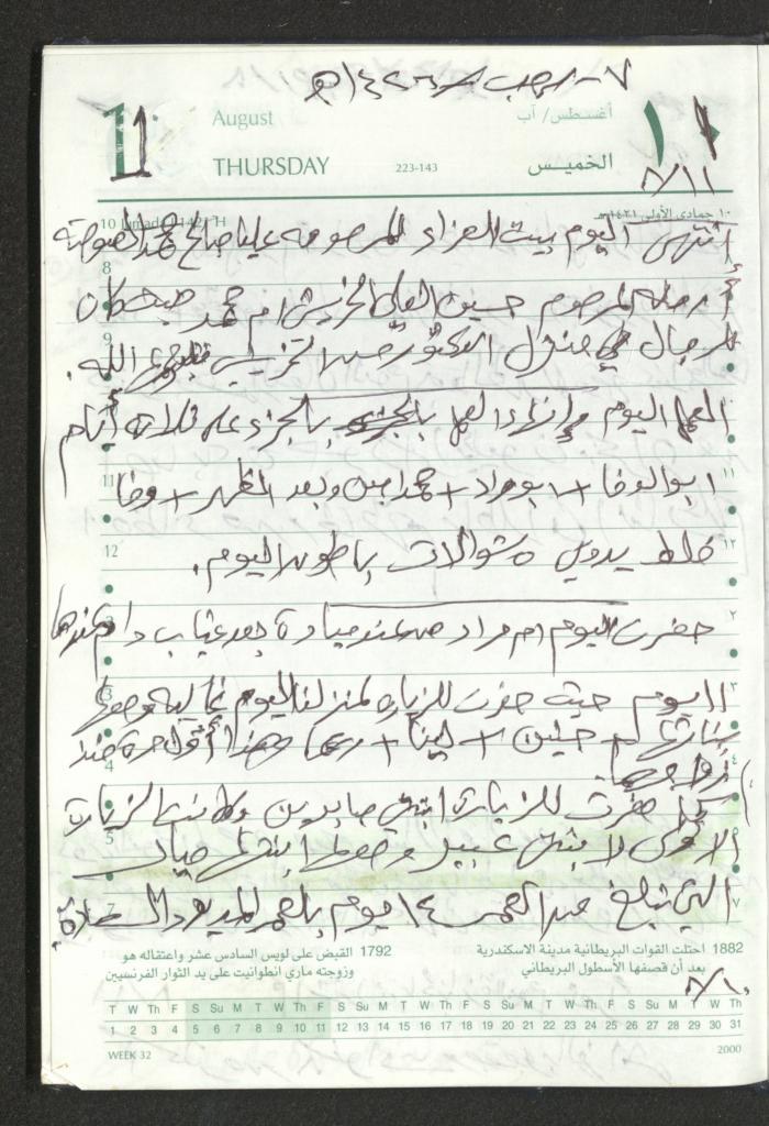 Mahmoud Khreisheh Diaries, Thinnaba- Tulkarm, 2005 