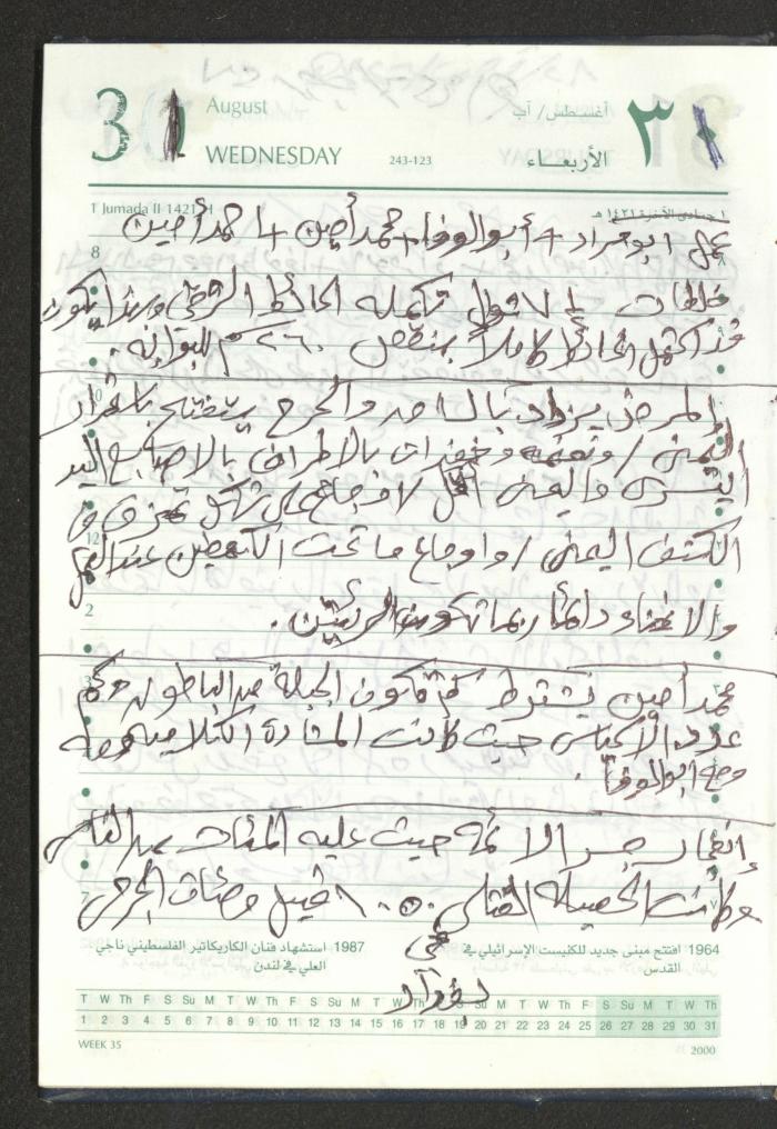 Mahmoud Khreisheh Diaries, Thinnaba- Tulkarm, 2005 