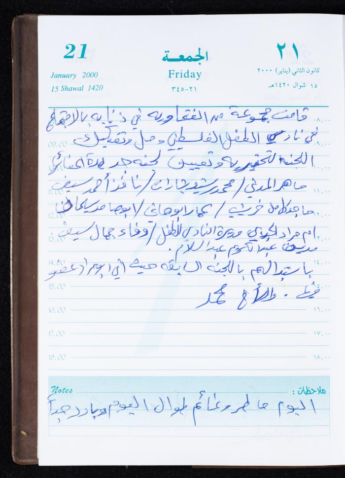 Mahmoud Khreisheh Diaries, Thinnaba- Tulkarm, 2000