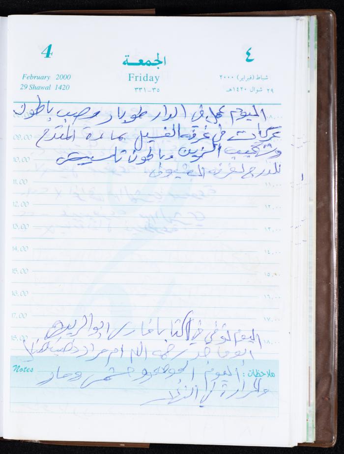 Mahmoud Khreisheh Diaries, Thinnaba- Tulkarm, 2000