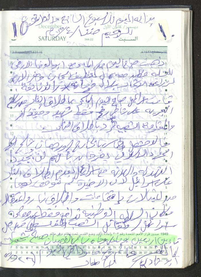 Mahmoud Khreisheh Diaries, Thinnaba- Tulkarm, 2005 