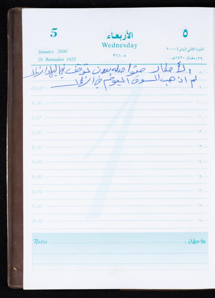 Mahmoud Khreisheh Diaries, Thinnaba- Tulkarm, 2000