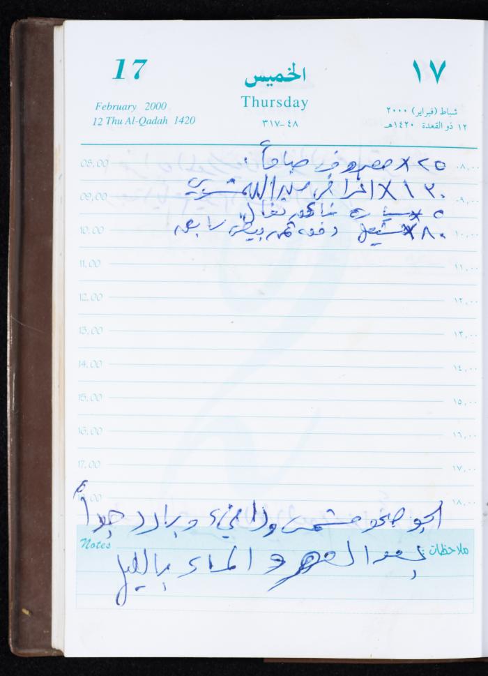 Mahmoud Khreisheh Diaries, Thinnaba- Tulkarm, 2000