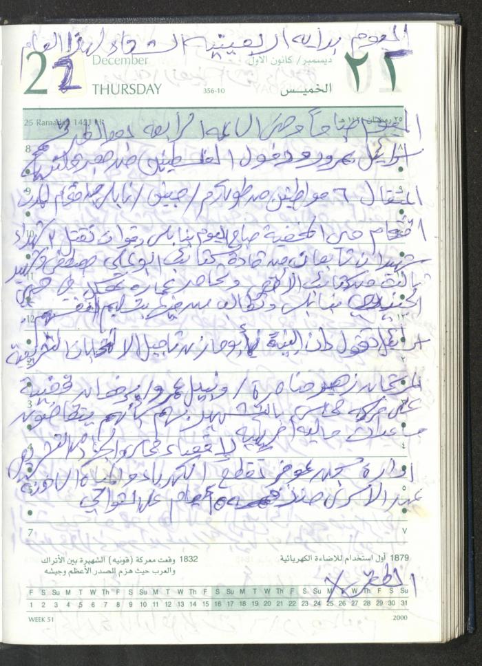 Mahmoud Khreisheh Diaries, Thinnaba- Tulkarm, 2005 