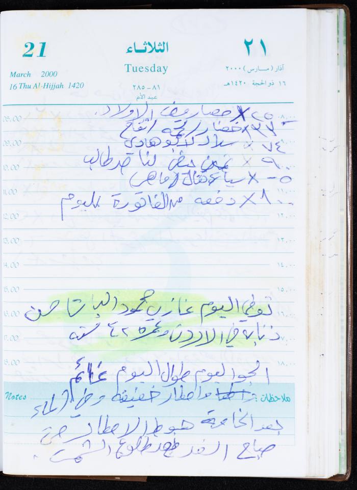 Mahmoud Khreisheh Diaries, Thinnaba- Tulkarm, 2000