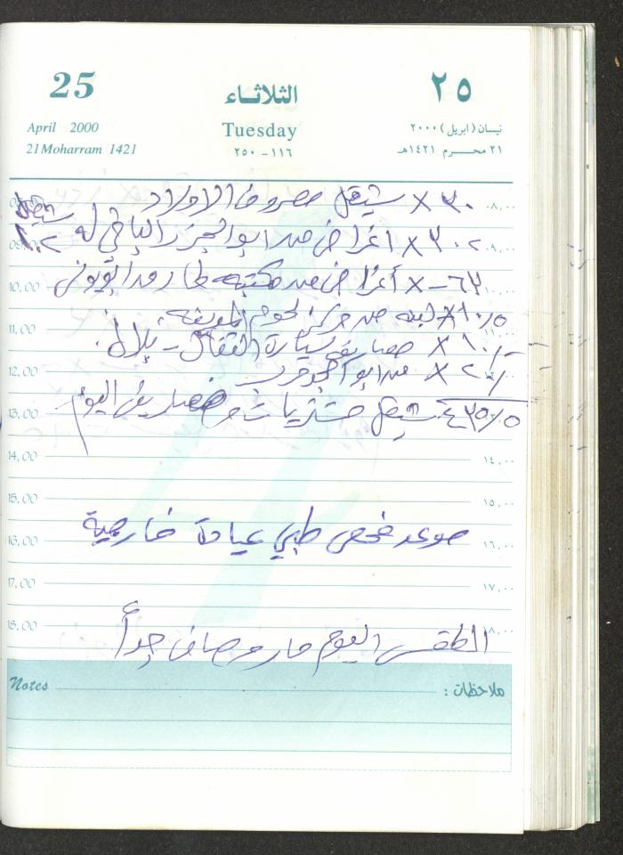Mahmoud Khreisheh Diaries, Thinnaba- Tulkarm, 2000