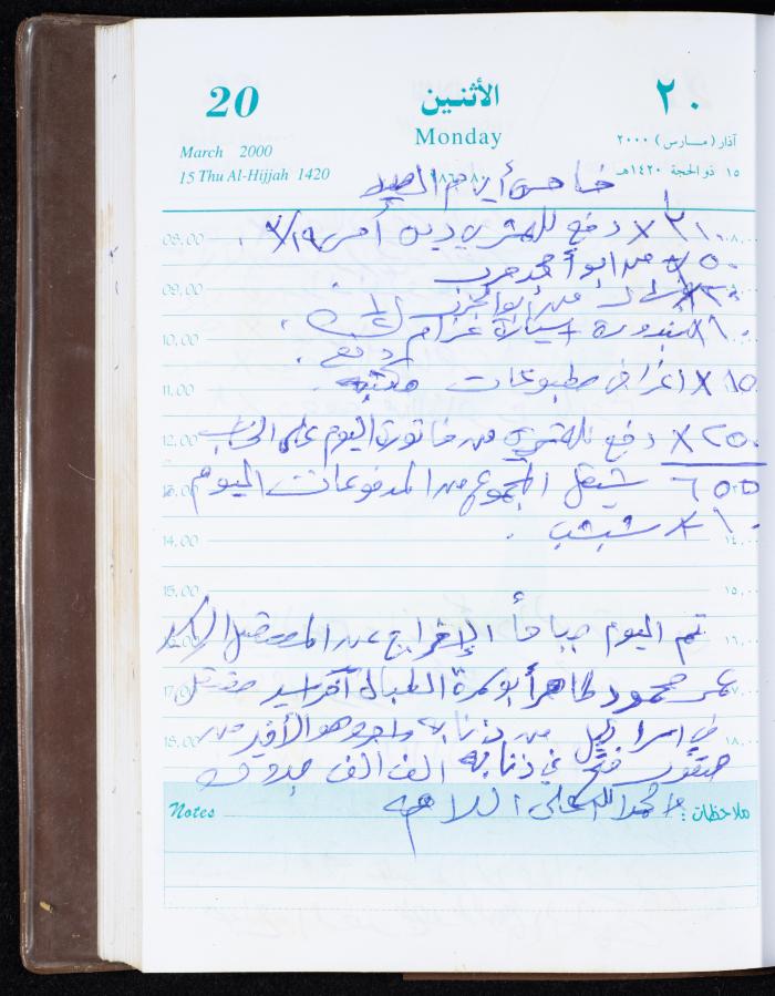 Mahmoud Khreisheh Diaries, Thinnaba- Tulkarm, 2000