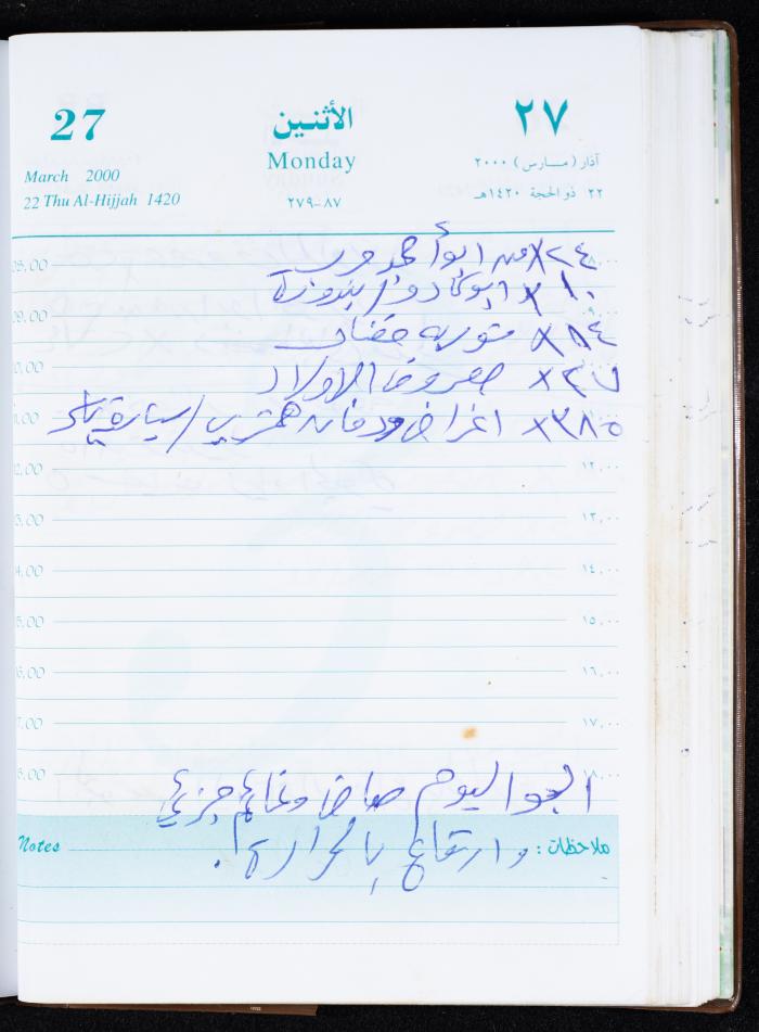 Mahmoud Khreisheh Diaries, Thinnaba- Tulkarm, 2000