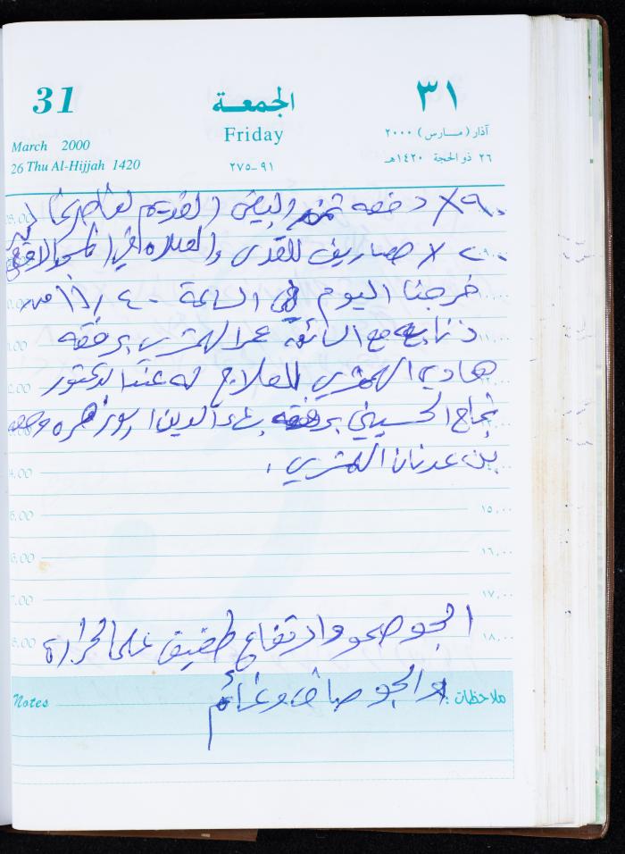 Mahmoud Khreisheh Diaries, Thinnaba- Tulkarm, 2000