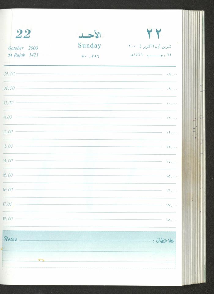 Mahmoud Khreisheh Diaries, Thinnaba- Tulkarm, 2000