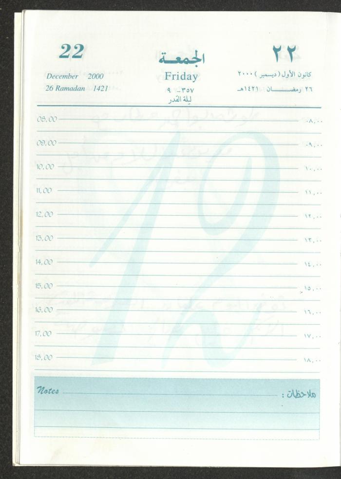 Mahmoud Khreisheh Diaries, Thinnaba- Tulkarm, 2000