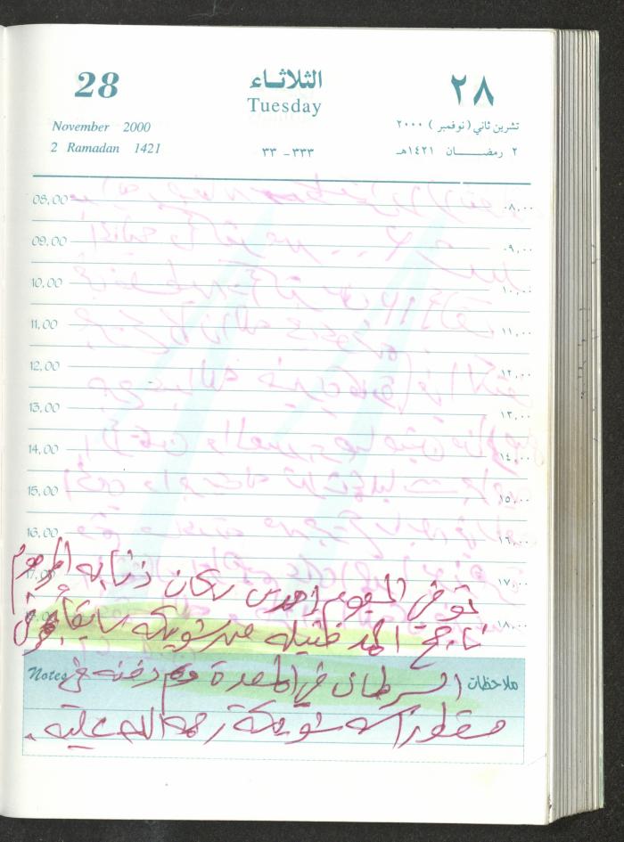 Mahmoud Khreisheh Diaries, Thinnaba- Tulkarm, 2000