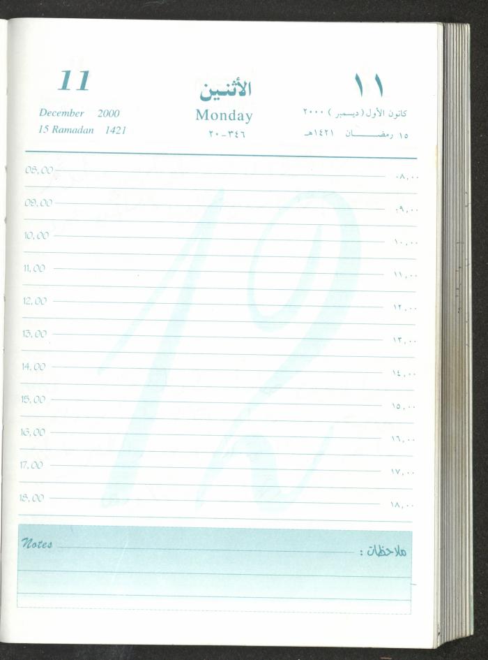 Mahmoud Khreisheh Diaries, Thinnaba- Tulkarm, 2000