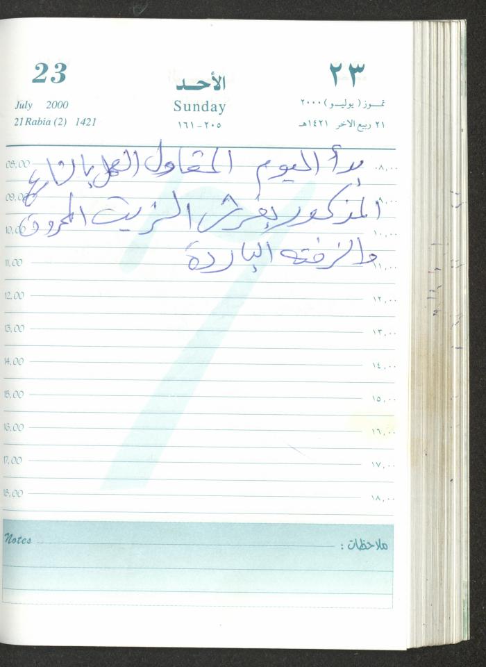 Mahmoud Khreisheh Diaries, Thinnaba- Tulkarm, 2000