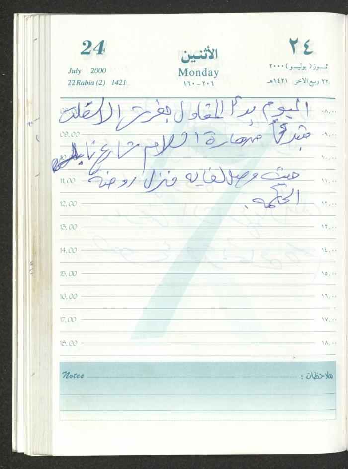 Mahmoud Khreisheh Diaries, Thinnaba- Tulkarm, 2000