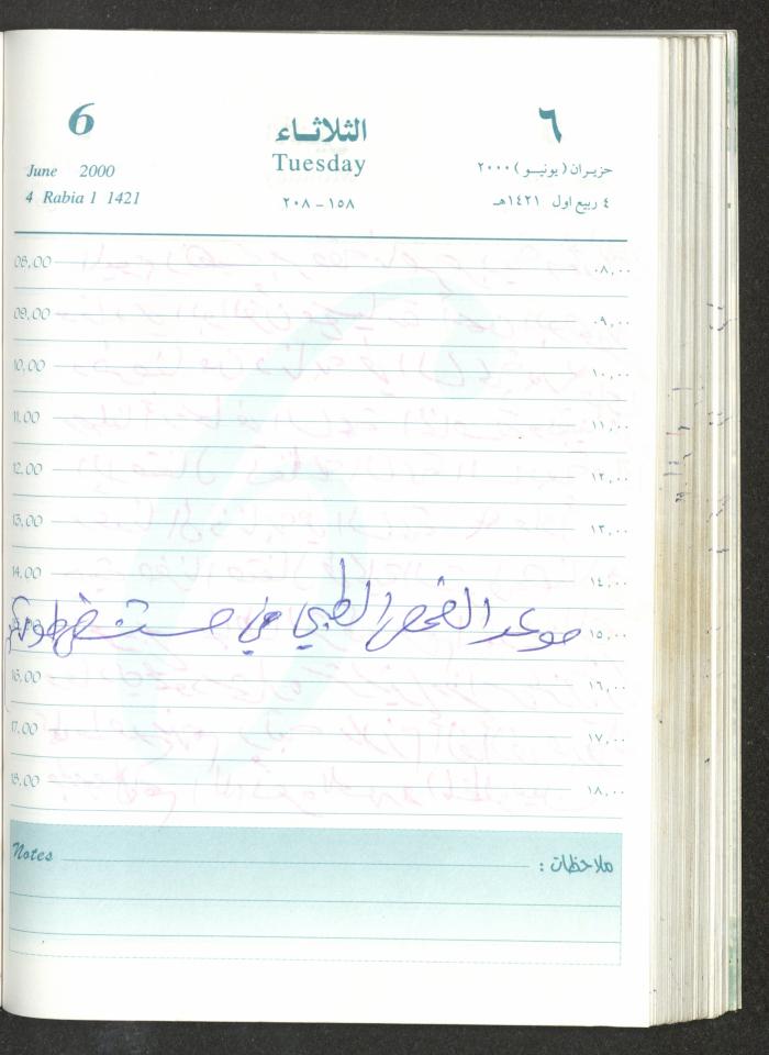 Mahmoud Khreisheh Diaries, Thinnaba- Tulkarm, 2000