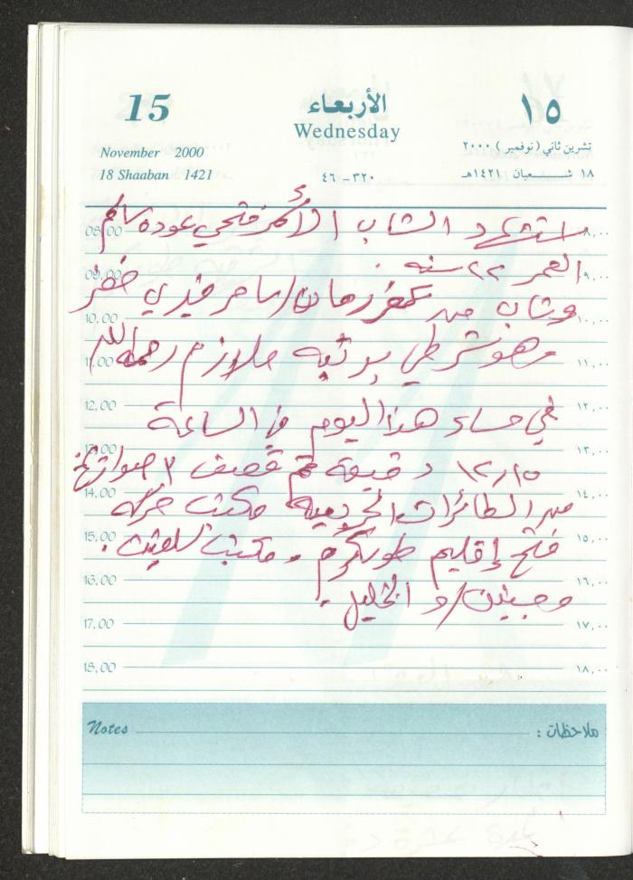 Mahmoud Khreisheh Diaries, Thinnaba- Tulkarm, 2000
