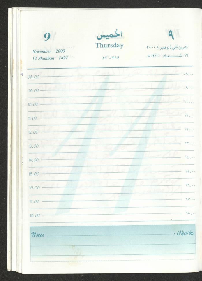 Mahmoud Khreisheh Diaries, Thinnaba- Tulkarm, 2000