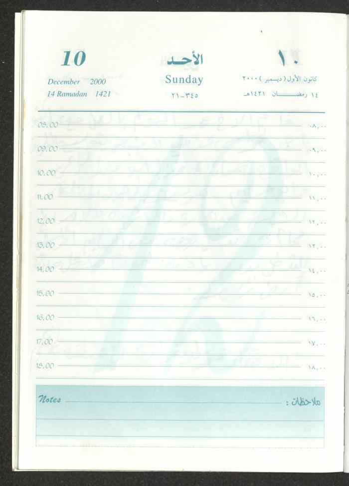 Mahmoud Khreisheh Diaries, Thinnaba- Tulkarm, 2000