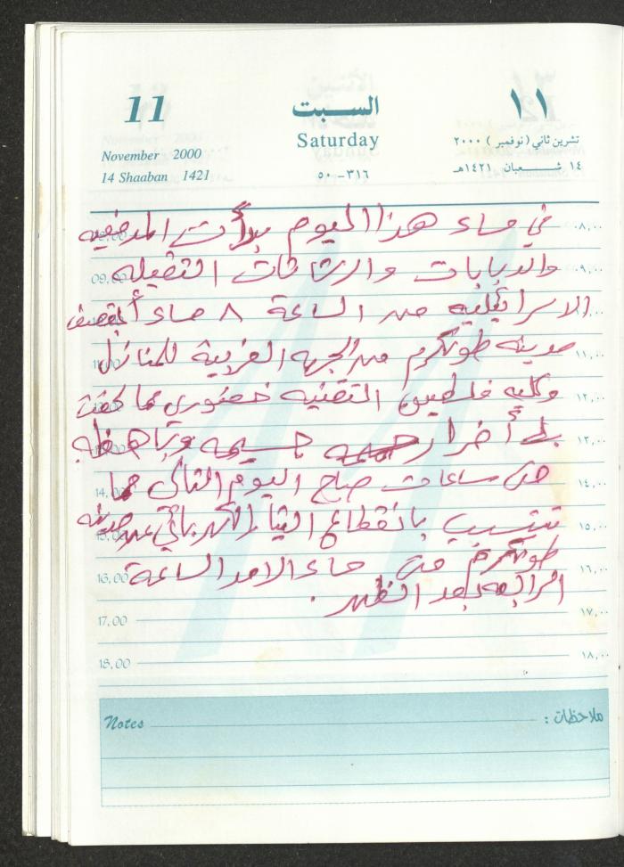 Mahmoud Khreisheh Diaries, Thinnaba- Tulkarm, 2000