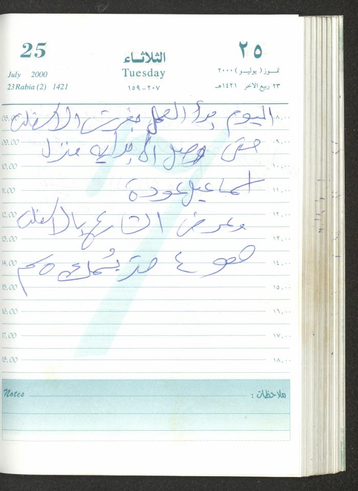 Mahmoud Khreisheh Diaries, Thinnaba- Tulkarm, 2000