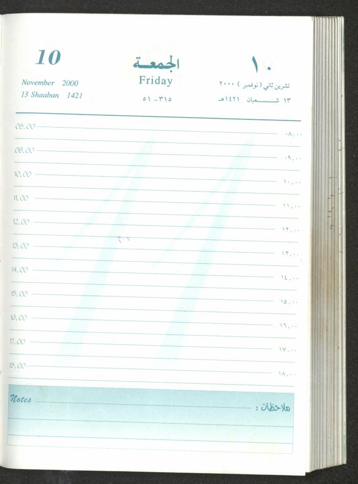 Mahmoud Khreisheh Diaries, Thinnaba- Tulkarm, 2000