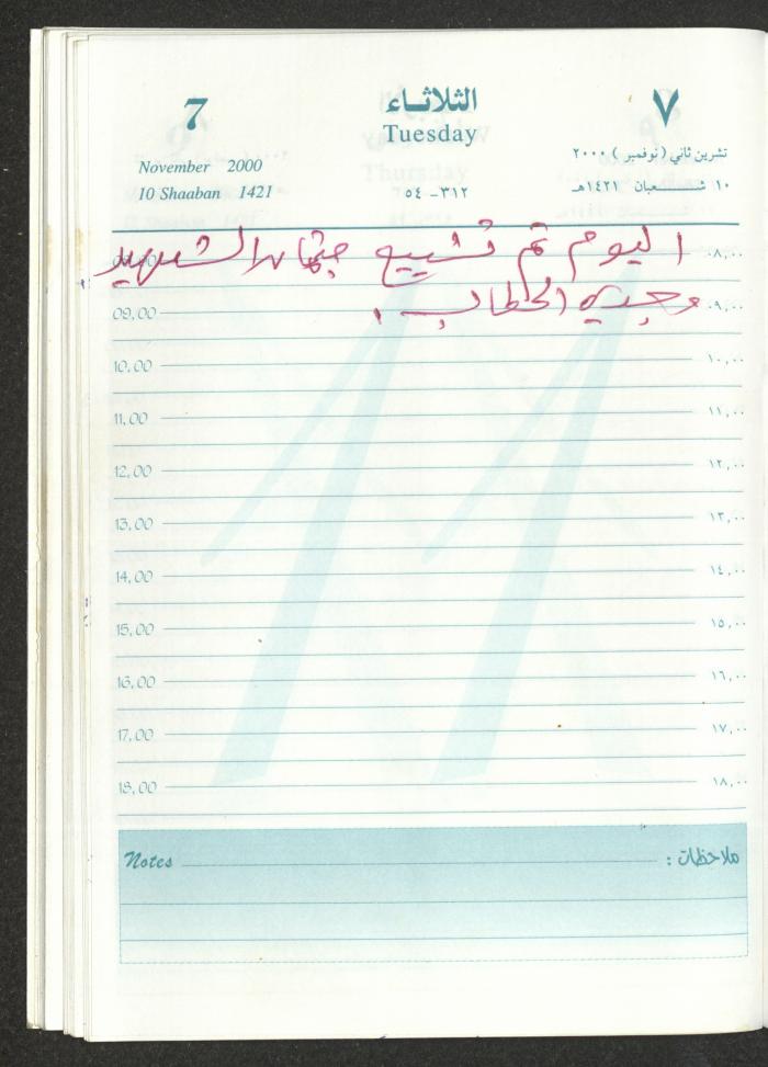 Mahmoud Khreisheh Diaries, Thinnaba- Tulkarm, 2000