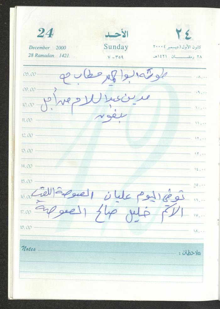 Mahmoud Khreisheh Diaries, Thinnaba- Tulkarm, 2000