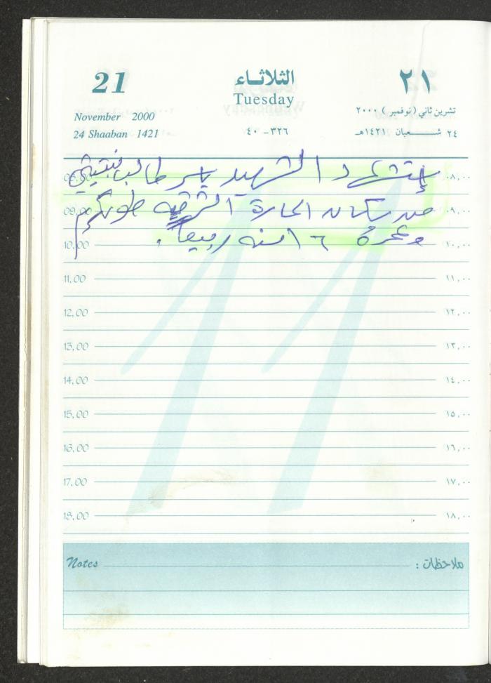 Mahmoud Khreisheh Diaries, Thinnaba- Tulkarm, 2000