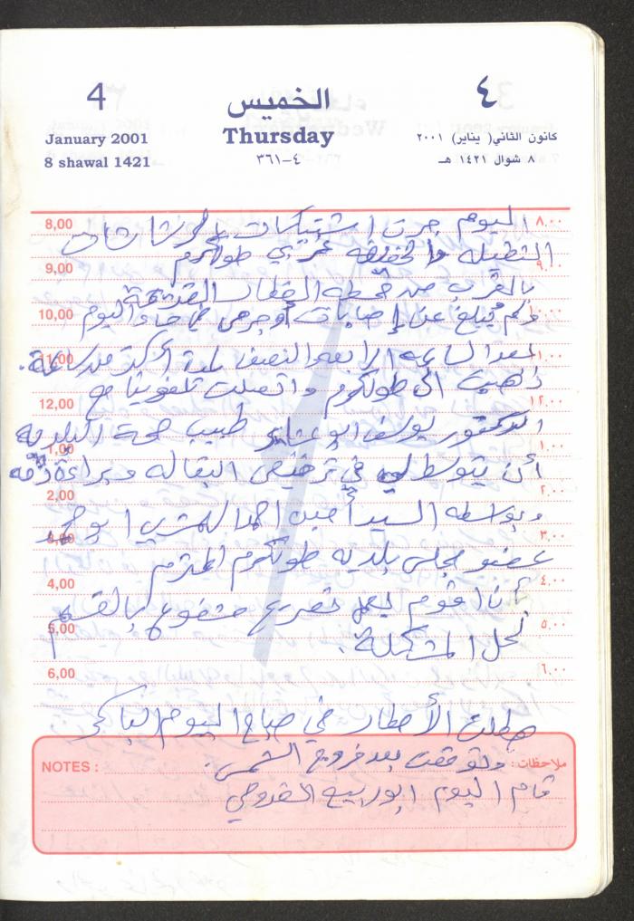 Mahmoud Khreisheh Diaries, Thinnaba- Tulkarm, 2001