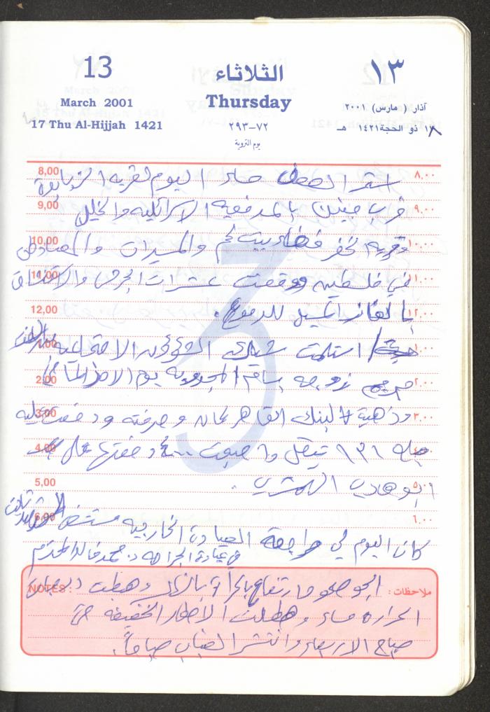 Mahmoud Khreisheh Diaries, Thinnaba- Tulkarm, 2001