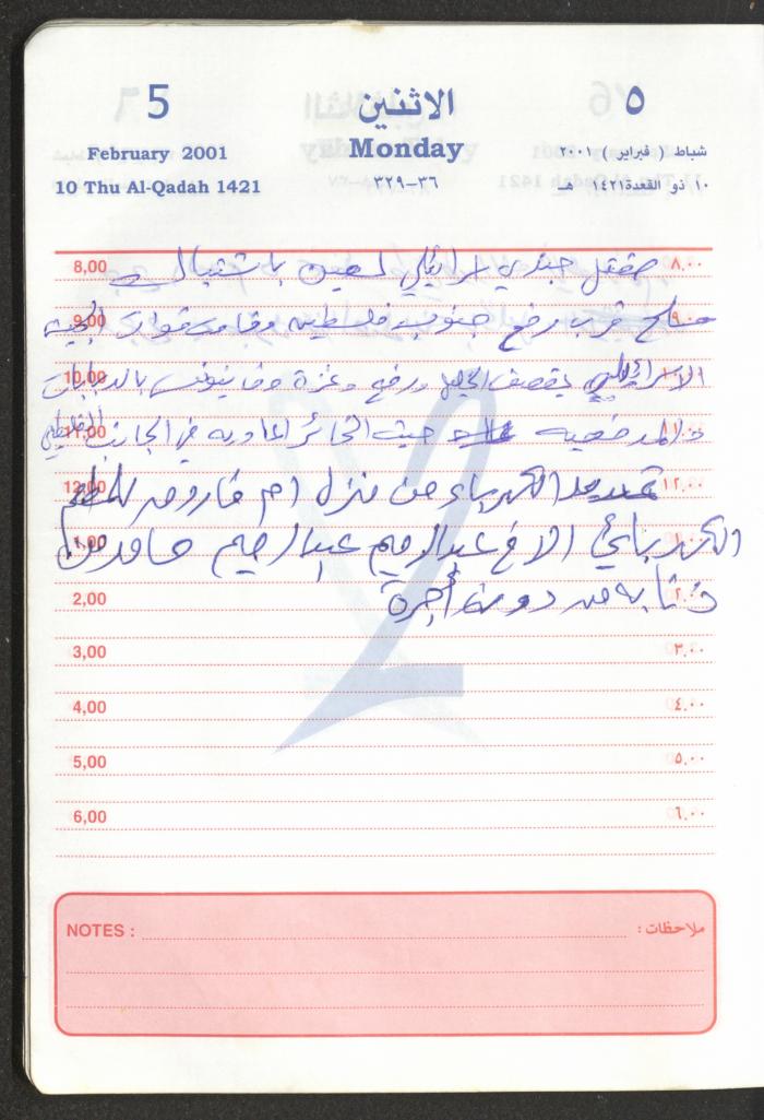Mahmoud Khreisheh Diaries, Thinnaba- Tulkarm, 2001