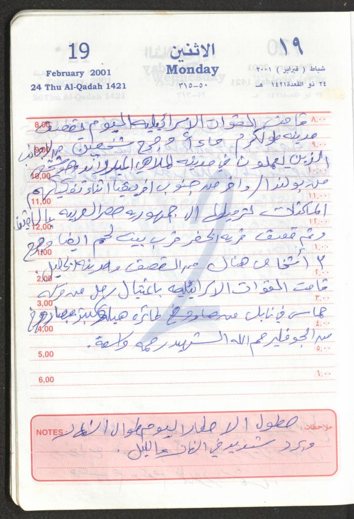 Mahmoud Khreisheh Diaries, Thinnaba- Tulkarm, 2001