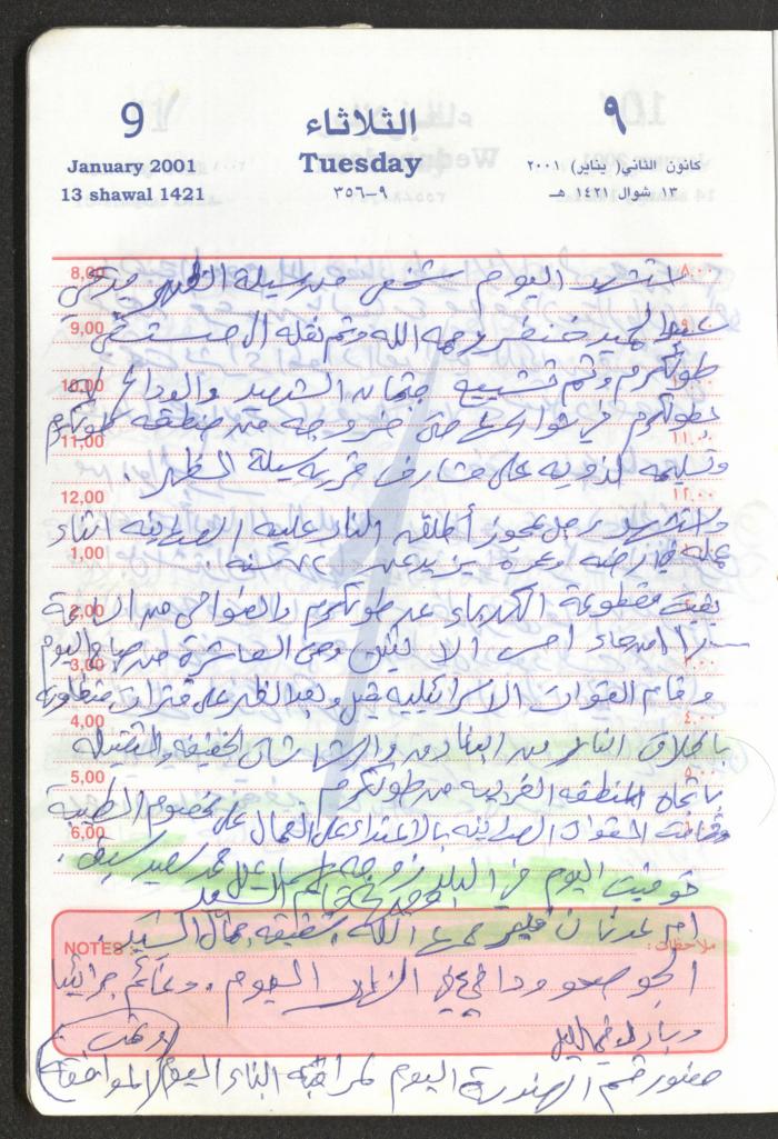 Mahmoud Khreisheh Diaries, Thinnaba- Tulkarm, 2001