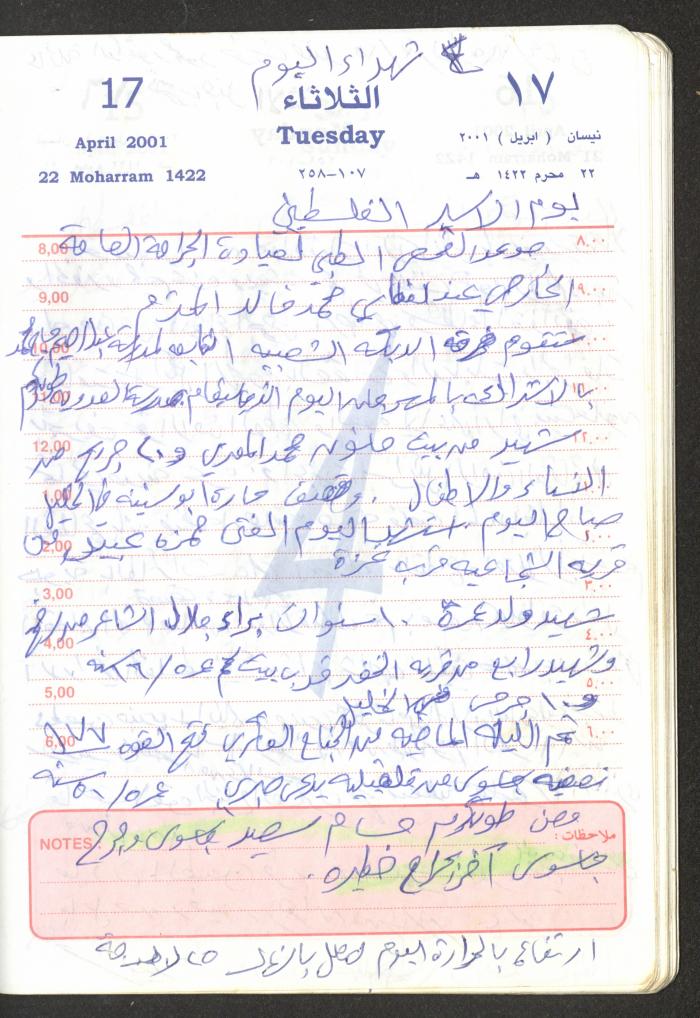 Mahmoud Khreisheh Diaries, Thinnaba- Tulkarm, 2001
