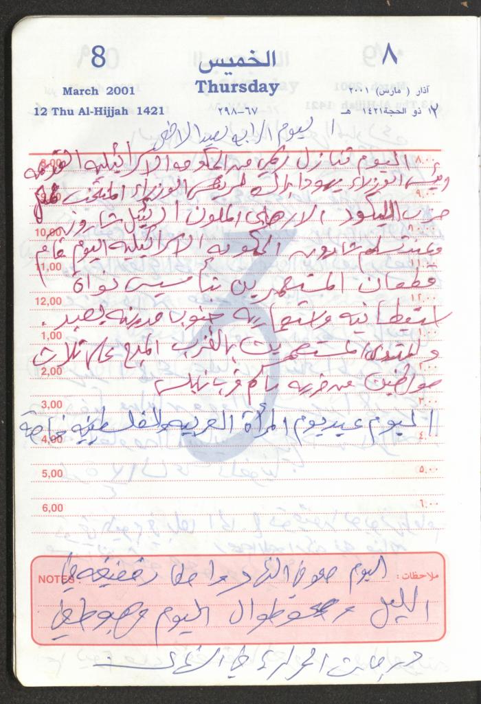 Mahmoud Khreisheh Diaries, Thinnaba- Tulkarm, 2001