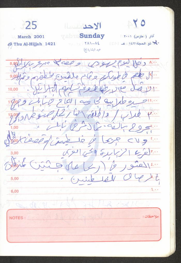 Mahmoud Khreisheh Diaries, Thinnaba- Tulkarm, 2001