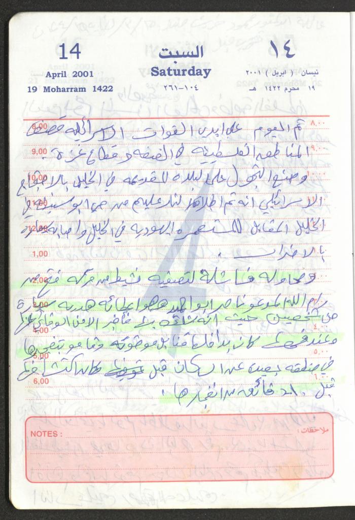 Mahmoud Khreisheh Diaries, Thinnaba- Tulkarm, 2001