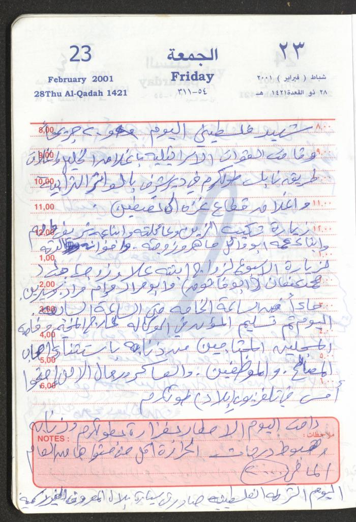 Mahmoud Khreisheh Diaries, Thinnaba- Tulkarm, 2001