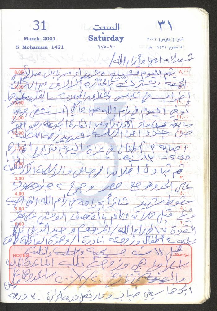 Mahmoud Khreisheh Diaries, Thinnaba- Tulkarm, 2001