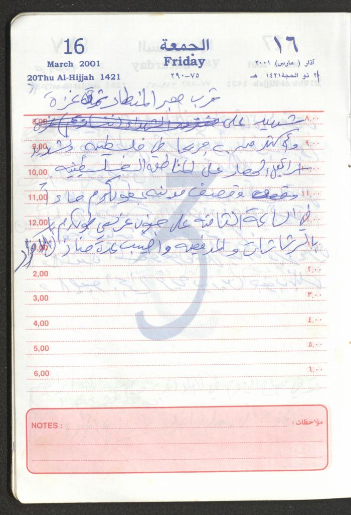 Mahmoud Khreisheh Diaries, Thinnaba- Tulkarm, 2001
